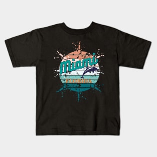 Miami Florida Exploding Retro Sunset Kids T-Shirt